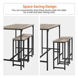 Dining/Bar/Kitchen Table Set with 2 Backless Stools, 35.4