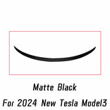 For 2024 New Tesla Model 3 Rear Trunk Lid Boot Ducktail Lip Car Spoiler Wings ABS Black Carbon Exterior Tuning Accessories Part