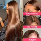 Brown Straight 13x4 Lace Front Human Hair Wigs
