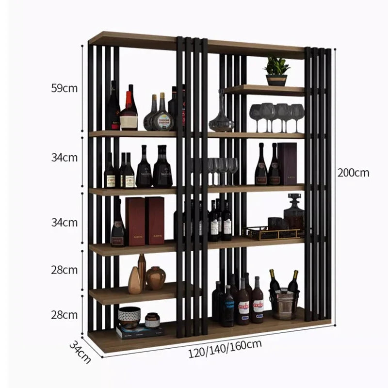 European Iron Bar Wine Cabinets Retro Display Cabinet