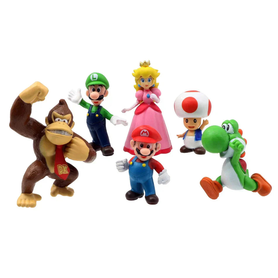 6pcs/set Super Mario Bros PVC Action Figure Toys