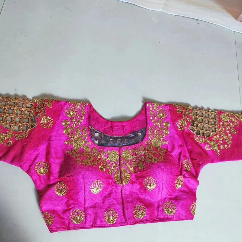 India Sari Shirt Sewn Choli Womens Top Belly