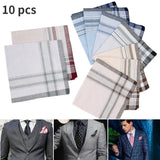 10Pcs Square Multicolor Plaid Stripe Men Women Pocket