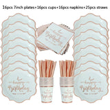 Rose Gold Party Supplies Disposable Polka Dots Paper