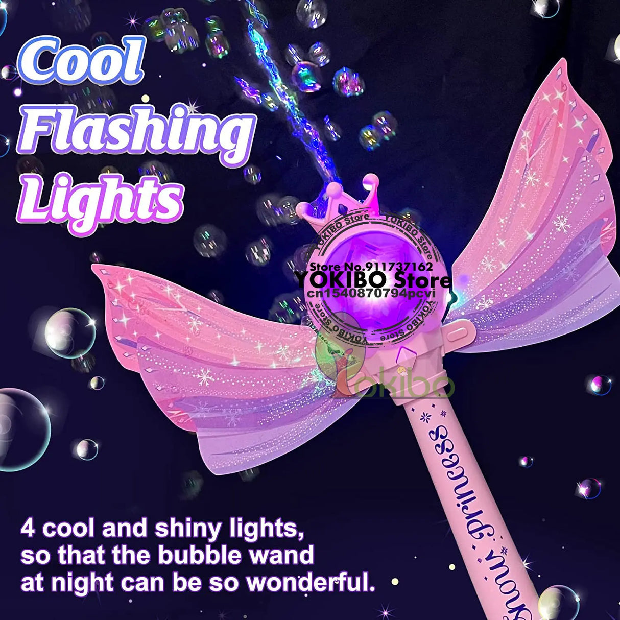 Bubble Wands for Kids Girls Light Up LED