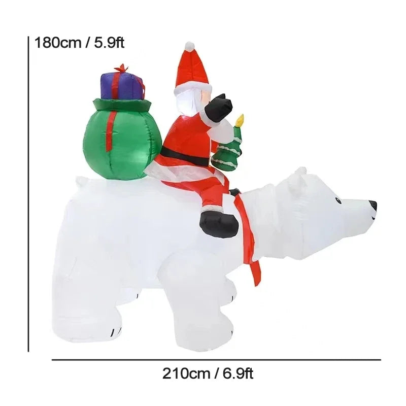 Christmas Inflatable Decoration Toy Built-in LED Lights Inflatable