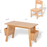 Kids Solid Wood Table and 2 Chair Set