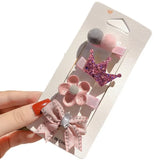 12Pcs Set Animal Crown Flower Baby Hairpins Sweet