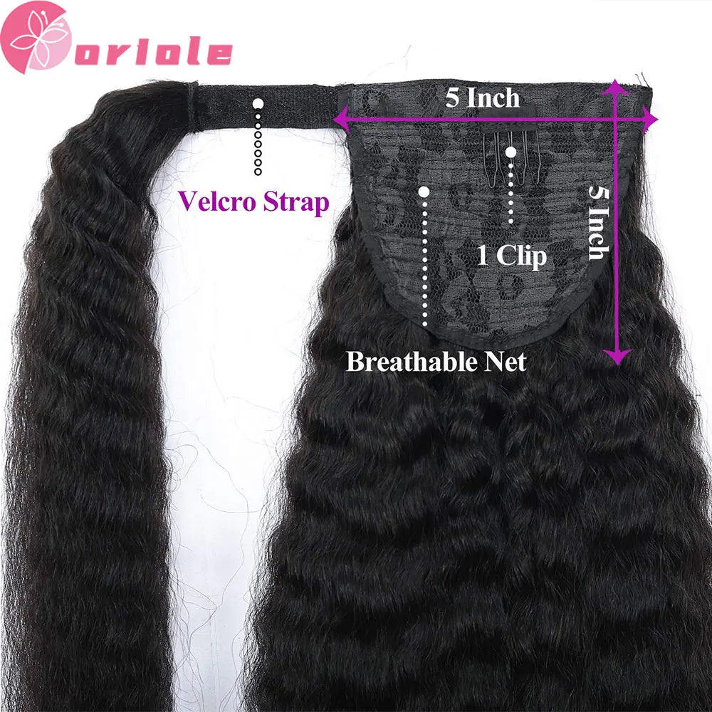 Wrap Around Ponytail Human Hair Brazilian Straight Pony