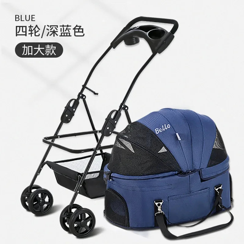 Detachable Pet Trolley 4 Wheel Universal Dog Stroller