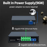 HORACO 8 Port 1000Mbps POE Switch 2 Gigabit