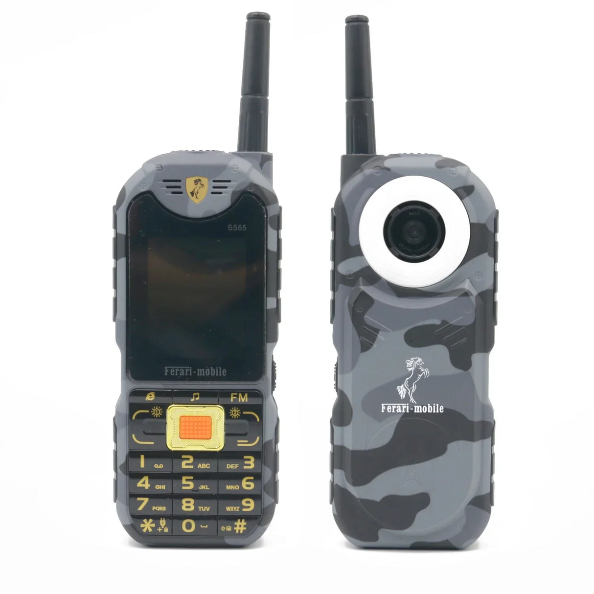 Camouflage Mobile Phone with Antenna FM Radio Power