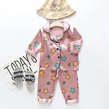 Toddler Girls Silk Satin Pajamas Sets Cartoon Kids