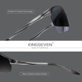 KINGSEVEN Genuine Polarized Men Aluminum Sunglasses Driving Mirror