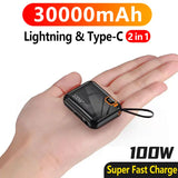 30000mah Portable Power Bank PD100W Detachable USB to