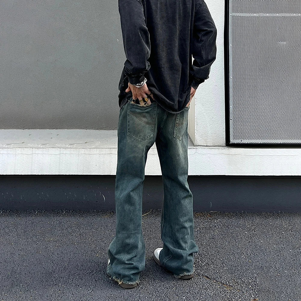 Flared Jeans for Men Wide Leg Street Summer
