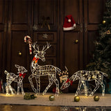 3PCS Handmake Iron Art Elk Deer Christmas Garden