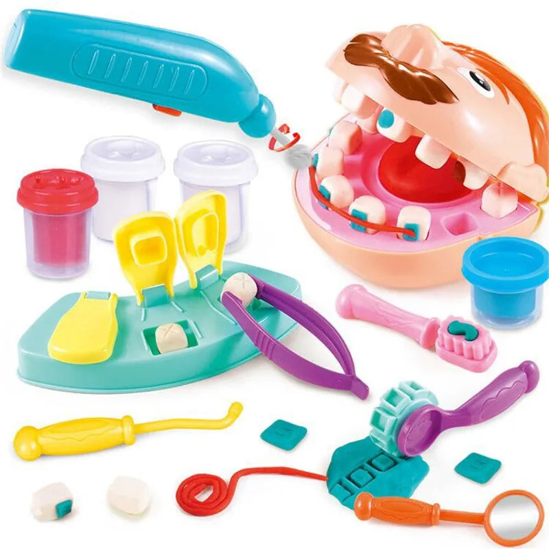 Children Plasticine Tools Pretend Play Toy Dentist Check