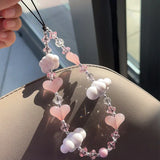Colorful Crystal Cell Phone Charm Strap Acrylic Heart