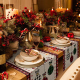 Merry Christmas Tree Ball Linen Table Runners Holiday