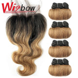 Blonde Bundles With Closure Short Human Hair Braizlian