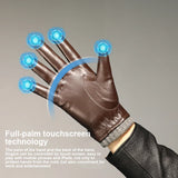 Men's Genuine Leather Sheepskin Gloves Winter Cold Warm