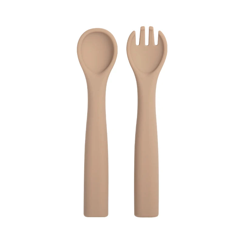 Food Grade Baby Soft Silicone Spoon Fork Set
