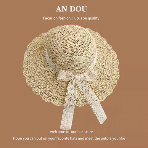 Spring Summer Korean Sweet Big Brim Straw Sun