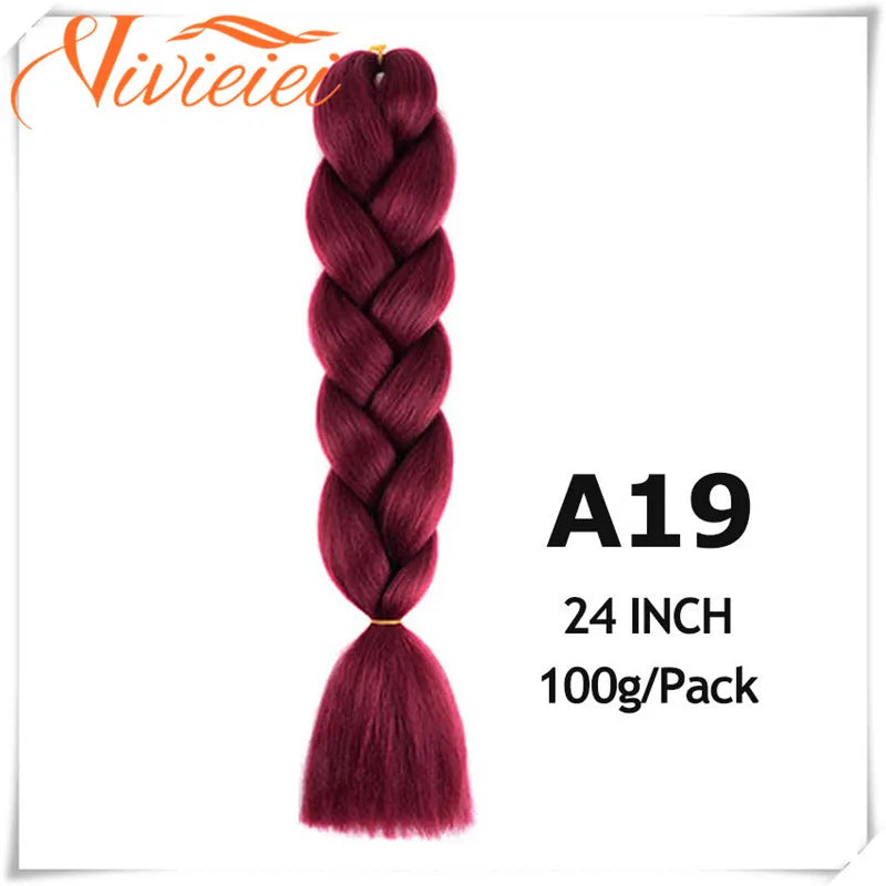 6 Pcs 24" Jumbo Synthetic Braids Hair Extensions