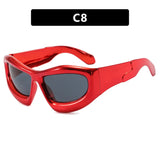 Fashion Y2K Cyberpunk Sunglasses Women Men UV400 Red