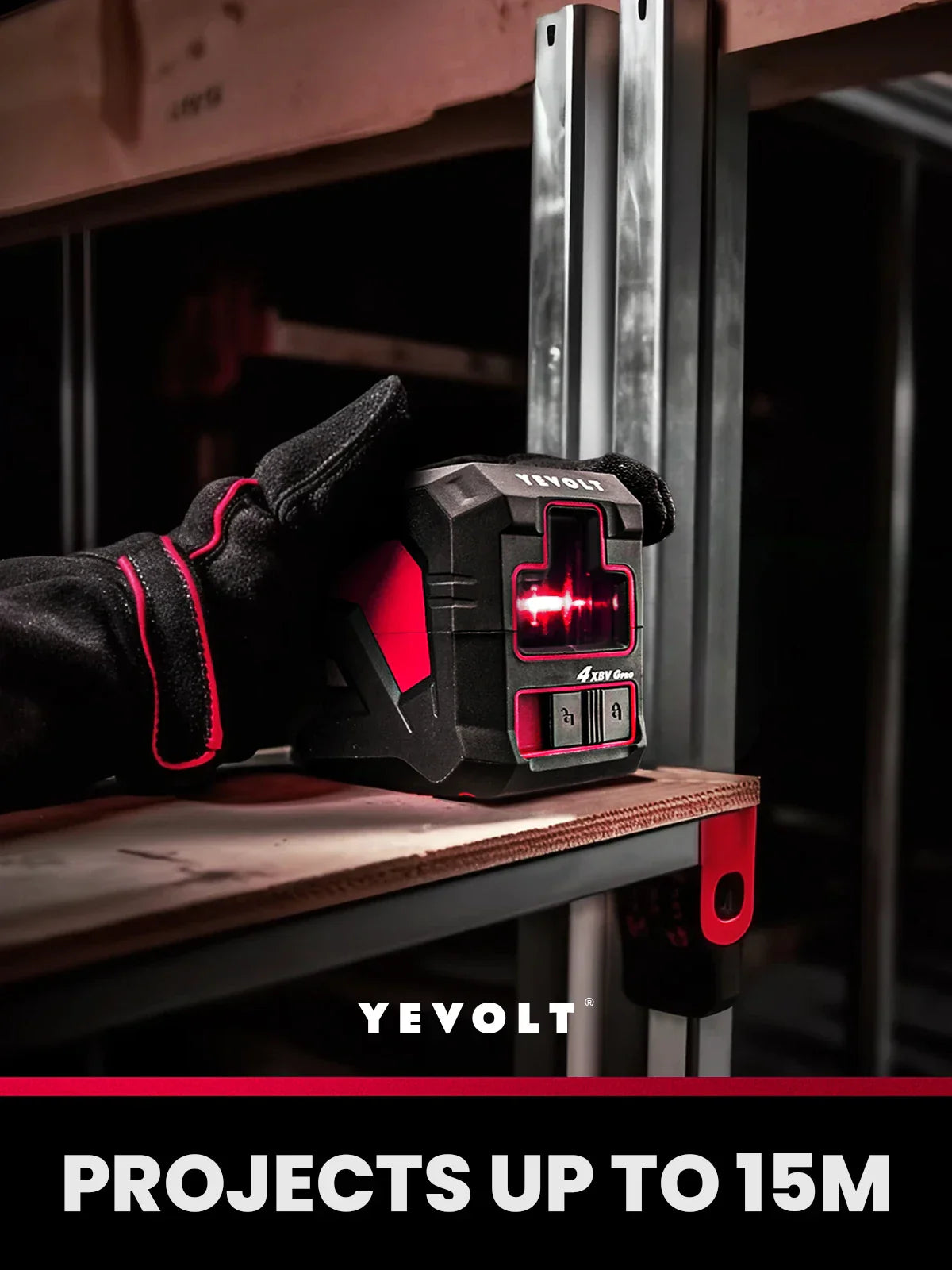 YEVOLT YVRLL4XS2/YVGLL4XS2 Red/Green Cross Line Laser Level 2-Line