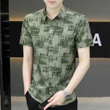 Summer Shirts for Men Turn-down Collar Business Short
