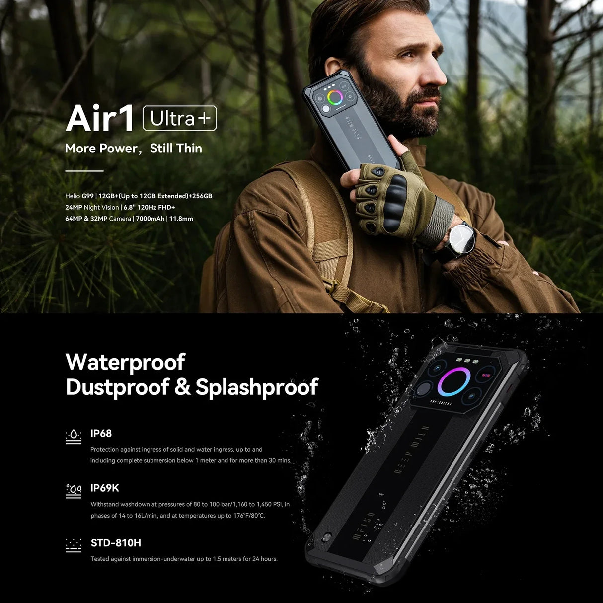 IIIF150 Air1 Ultra+ Rugged Smartphone 12GB+256GB Night Vision