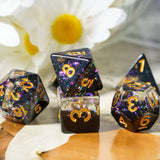 Cusdie 3 Layers Glitter Dice DND 7Pcs Resin