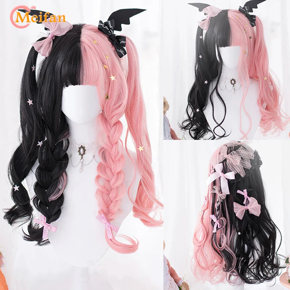 MEIFAN Long Lolita Ombre Harajuku Wig With Bang