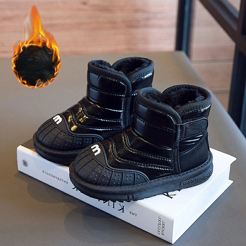 Kids Waterproof Leather Snow Boots 2024 Winter New