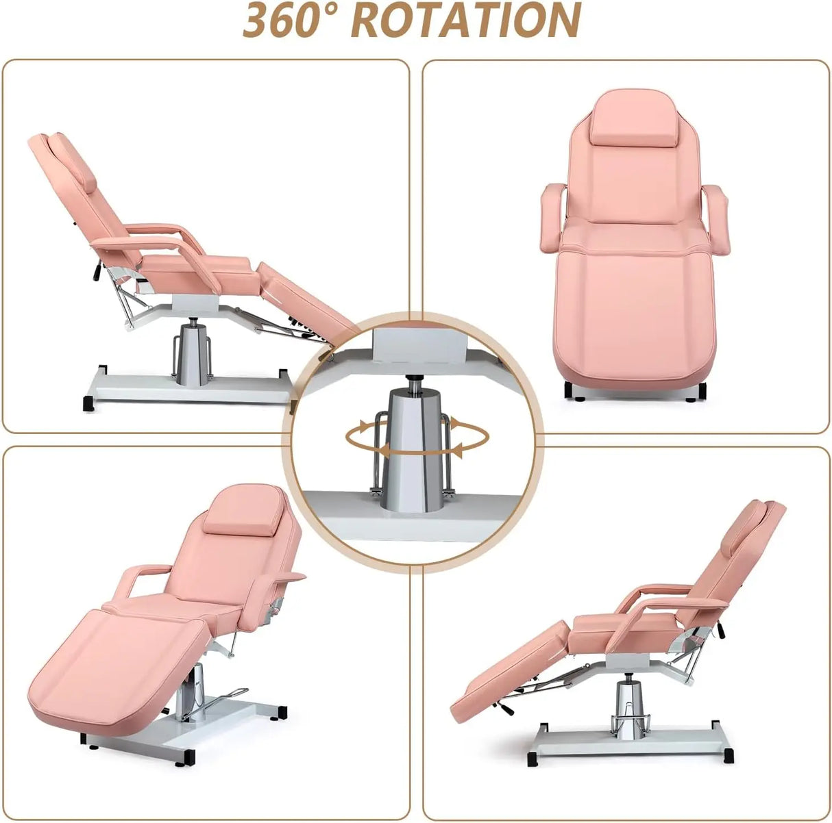 OmySalon Hydraulic Facial Bed Massage Table, Multi-Purpose 3-Section