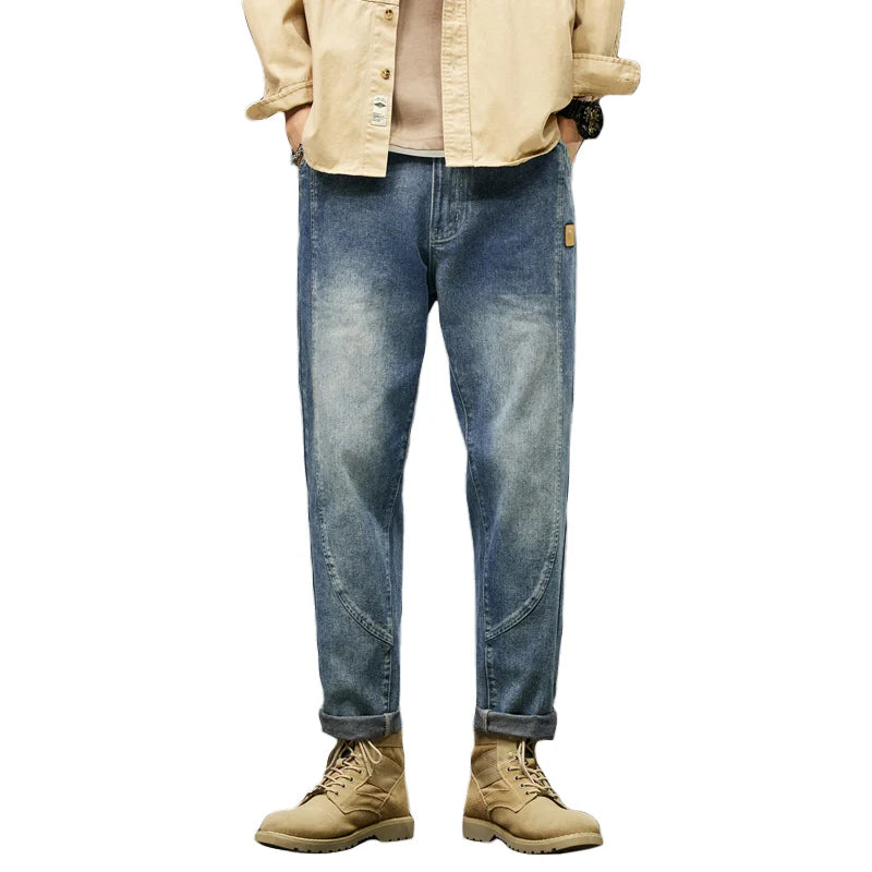 Retro Blue Jeans Harem Pants Loose Fit Casual