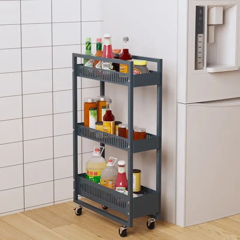 Shelf Kitchen Trolley Carbon Steel Cabinet Living Room