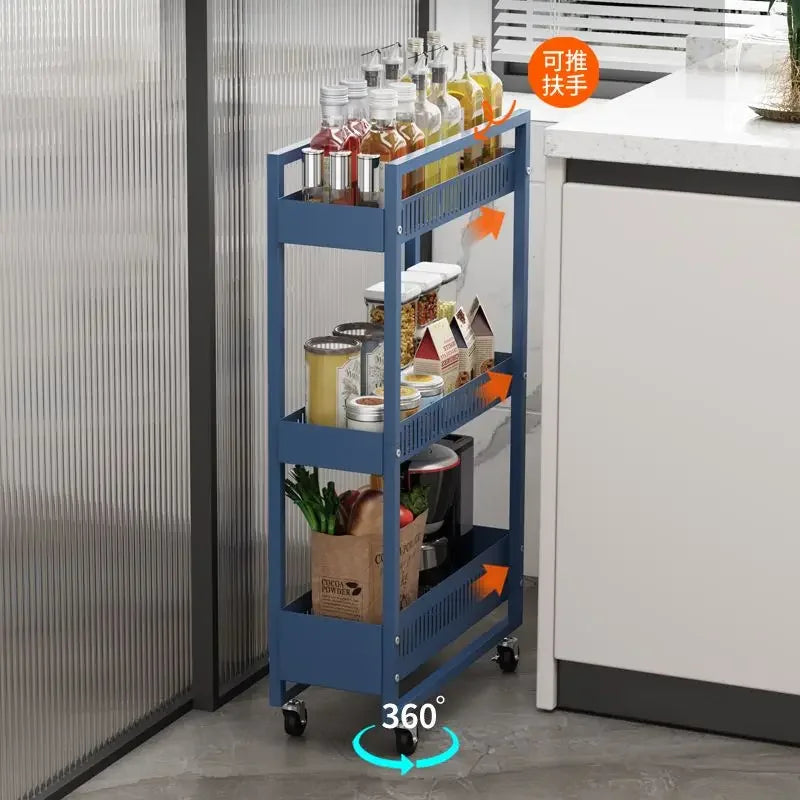 Shelf Kitchen Trolley Carbon Steel Cabinet Living Room