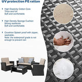 Shintenchi 4-Piece Outdoor Patio Furniture Set, Wicker Rattan