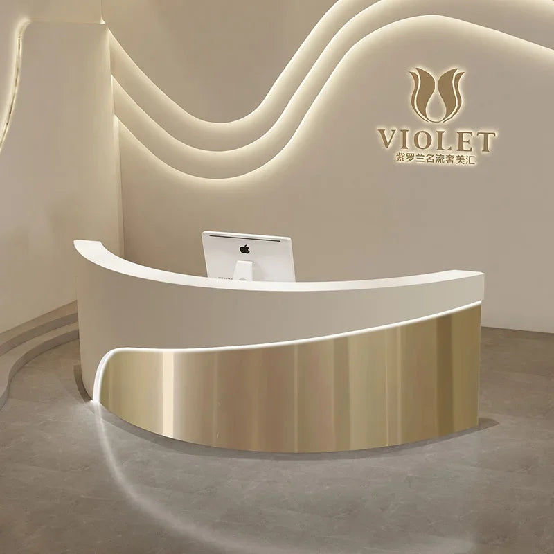Shop Counter Tables Reception Desk Luxury Lectern White