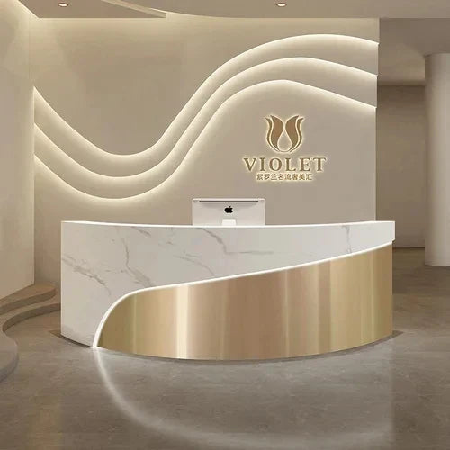 Shop Counter Tables Reception Desk Luxury Lectern White
