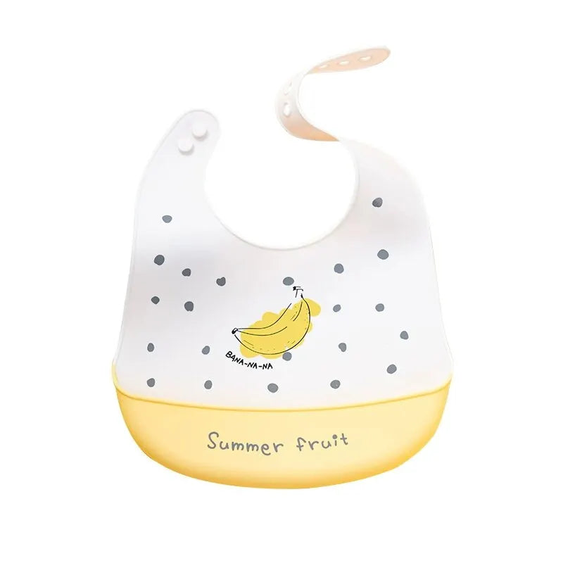 Silicone Babi Bib Waterproof Saliva Dripping Banana Bibs