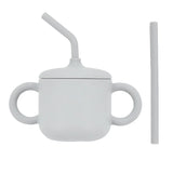 Silicone Baby Feeding Straw Cup Kids Learning Big