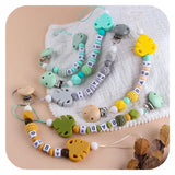 Silicone Leaf Beads Teether Toys Dummy Holder English