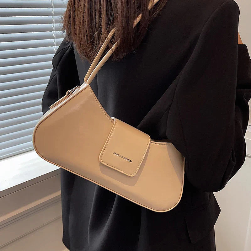 Simple Shoulder Underarm Bags for Women Texture Pu