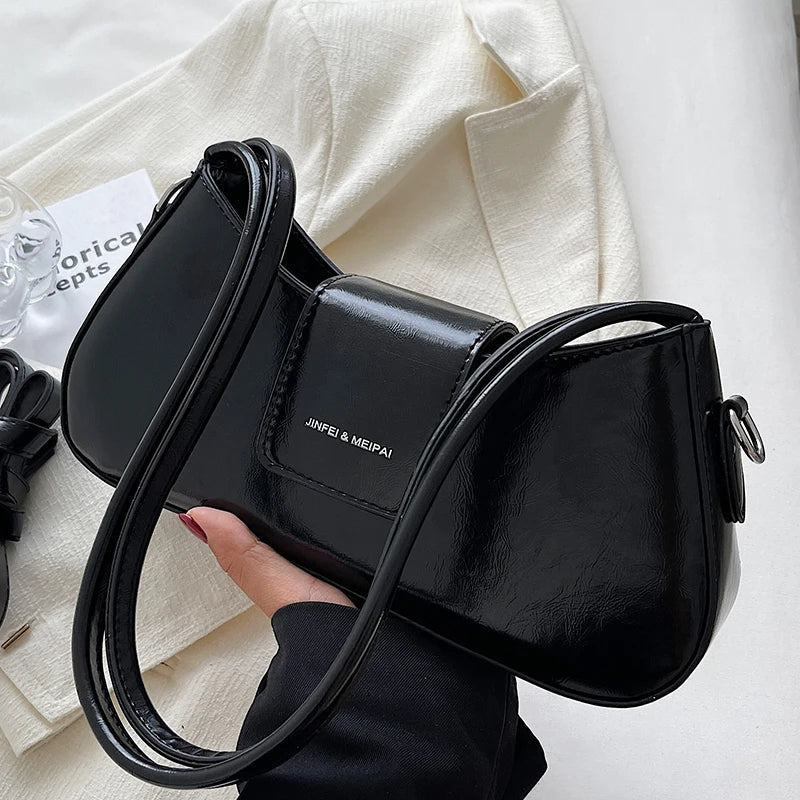 Simple Shoulder Underarm Bags for Women Texture Pu