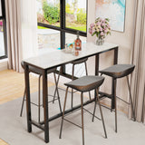 Sintered Stone Bar Table White Rectangle Counter Height