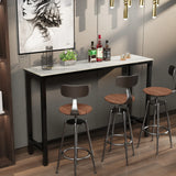 Sintered Stone Bar Table White Rectangle Counter Height